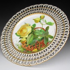 Assiette ancienne dorée rose