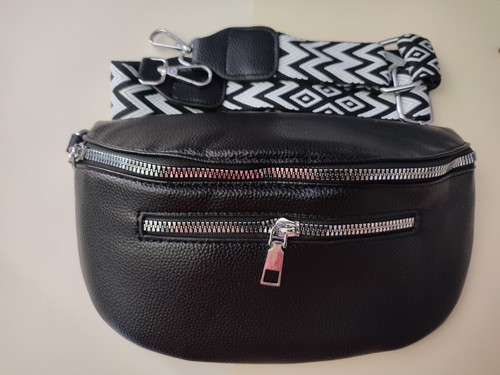Sac banane noir simili - simili, cuir