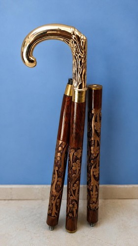 Canne marche bois - bois, manche