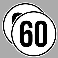 2 X VITESSE LIMITE 60 Km/h AUTO VAN REMORQUE CARAVANE 10cm STICKER VA065