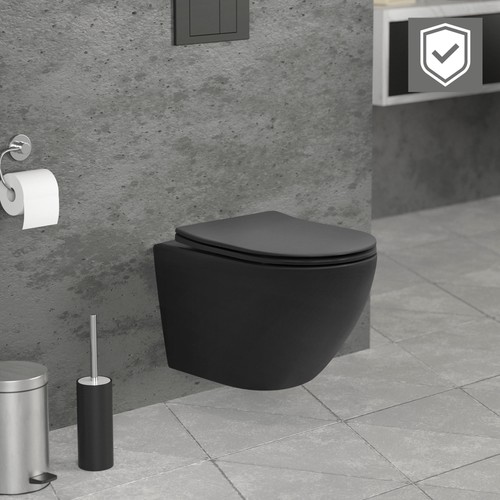 Suspendu sans rebord court - wc,