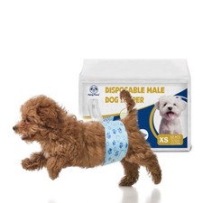 52 Couches Jetables pour Chien Mâle XS, Indicateur dHumidité Culottes Hygéniq...