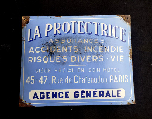 Plaque émaillée bombée