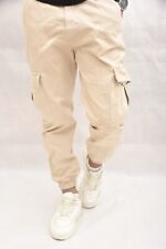 Pantalon cargo en coton beige