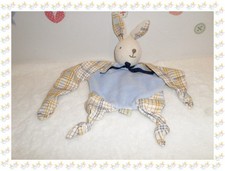 Doudou Semi Plat Lapin Bleu
