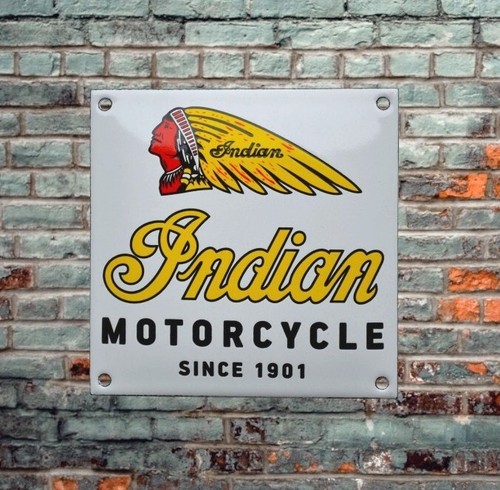 Plaque émaillée indian - émaillée,