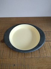 Plat à Four en Fonte Émaillée Rétro 1950 Vintage - Jaune Et Noir 