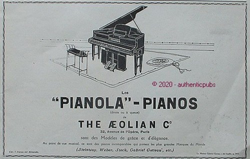 Publicite pianola piano the - publicite,