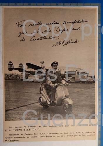 Rare publicité vespa avion - publicité,