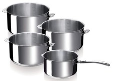 Lot 4 casserole inox 14 - 16 -