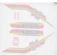 Autocollant cyclo mbk rouge/jaune/orange cyclo mbk 51/motobecane (x10 pièces)