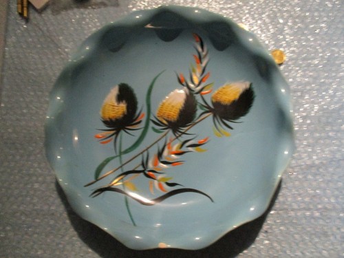 Plat faïence bleu ciel - faÏence,