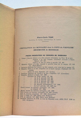 Livre ancien numismatique vian - livre,