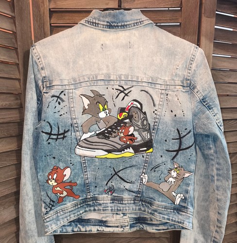 Veste jean upcyclée - veste,