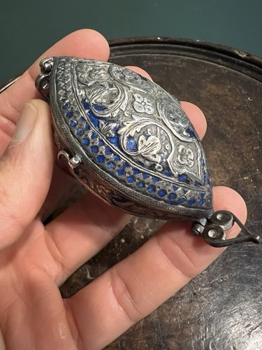 Boite argent emaillé - boite,