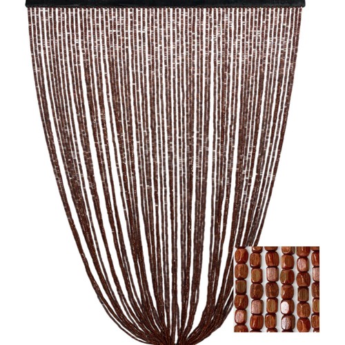 Rideau perles bois - perles, de