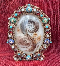 Reliquaire, Cadre Cheveux , XIXème, Emaux