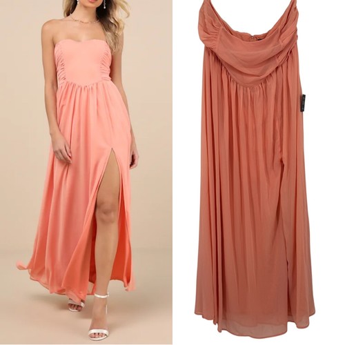 Lulus strapless ruched maxi - lulus,