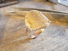 Bague pièce or 9 carats