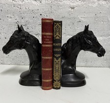Bronze Horses Bookends, Vintage French Decor Original Bookends Horses Heads