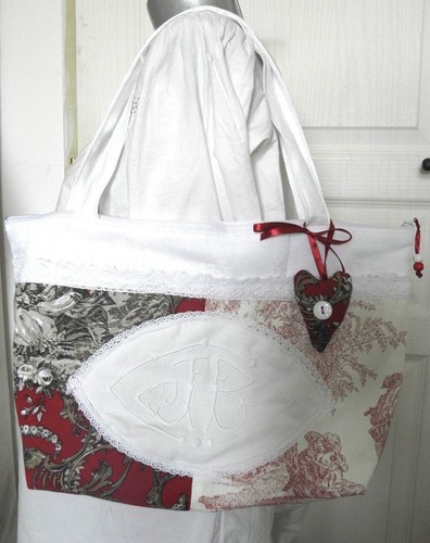 Sac zippe tissu initiales - sac, "initiales"