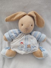 Doudou Lapin  blanc bleu kaloo