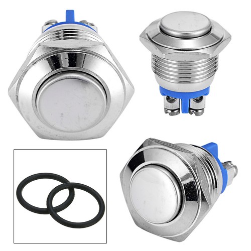 12v bouton poussoir 16mm - 2x,
