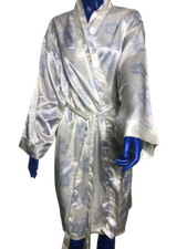 Fiorente Peignoir Croisé Déshabillé Satin Kimono Floral Lingerie Pyjama Femme TL