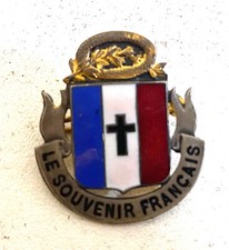 Ancien Insigne Broche Militaire des Souvenirs Français