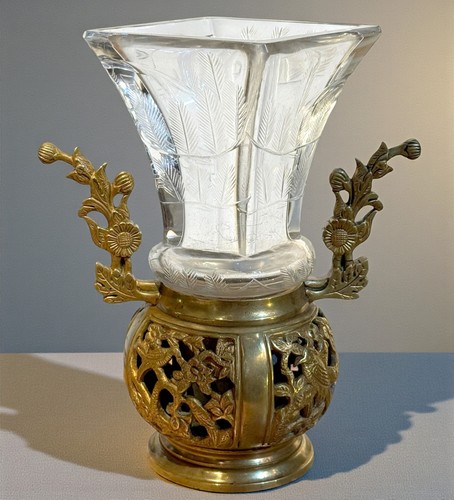 Japanese crystal baccarat vase - crystal,