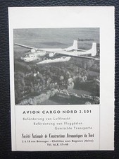 10/1957 PUB  SNCAN AVION CARGO NORD 2501 NORATLAS ORIGINAL GERMAN AD