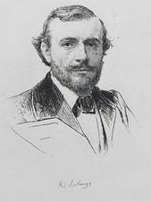 Portrait THEODORE RIVIERE Gravure ADOLPHE LALAUZE XIX°