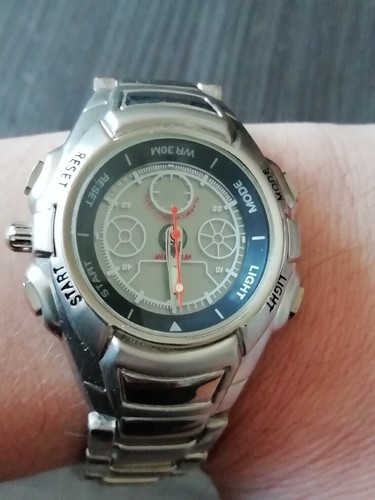 Montre homme noire argentée - montre,
