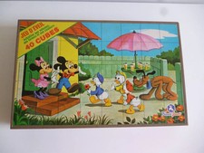 26 ⚜️ Jouet Boite A Cube Jeu D'éveil Made In France Vintage 40 Cubes Walt Disney