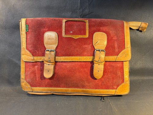 Ancien cartable sac cuir - ancien,