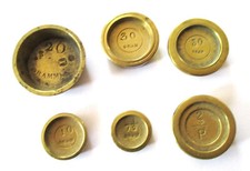 Lot de 6 poids postaux français et anglais en laiton de forme godet