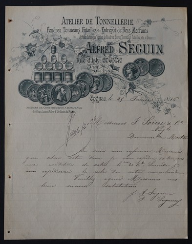 Facture cognac 1896 - facture,
