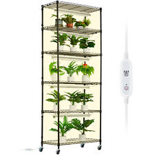 VEVOR Support Étagère Porte Plantes avec Lampes Culture 6 Niveaux 150 W 180 cm