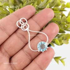 Argent Sterling Rond Topaze