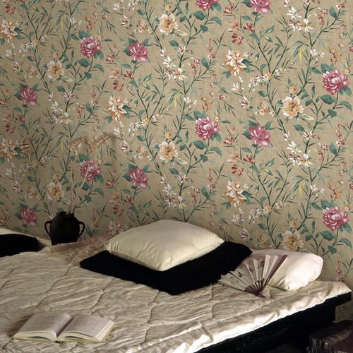 Papier peint floral japonais - peint,