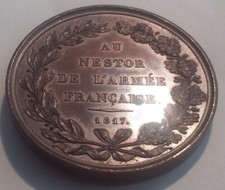 Belle médaille XIXe - AU NESTOR DE L'ARMÉE FRANÇAISE signée Puymaurin 1817 Condé