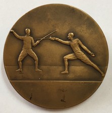 Médaille Escrime en Bronze, signé FRAISSE
