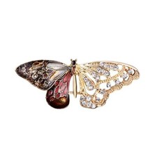 Broche Papillon doré - Strass