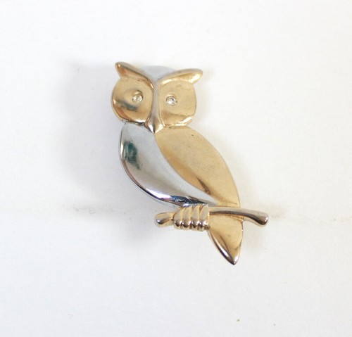 Broche hibou bicolore - hibou, argent