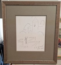 Dessin original "LE CHEVALIER MUSICIEN" signé et daté par Sempé en 2000 - RARE 