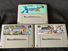 Rockman X, X2, X3 Megaman Capcom Super Famicom Snes Sfc Cart Set Working-g0301-