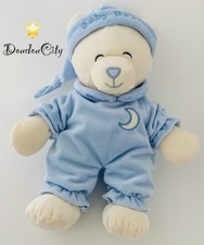 5391?30cm Doudou Peluche  GIPSY Ours BABY BEAR Bleu Clair bonnet lune