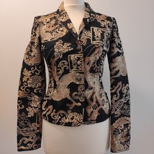 Kenzo Womens Jacket 34 inch/86 cm Bust Vintage 90s Asian Print Dragons Flowers 