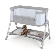 Lit de Chevet pour Bébé Berceau Lit Pliant Portable Berceau Réglable avec Range