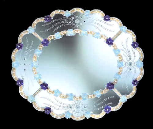 Miroir ovale verre murano - miroir, de